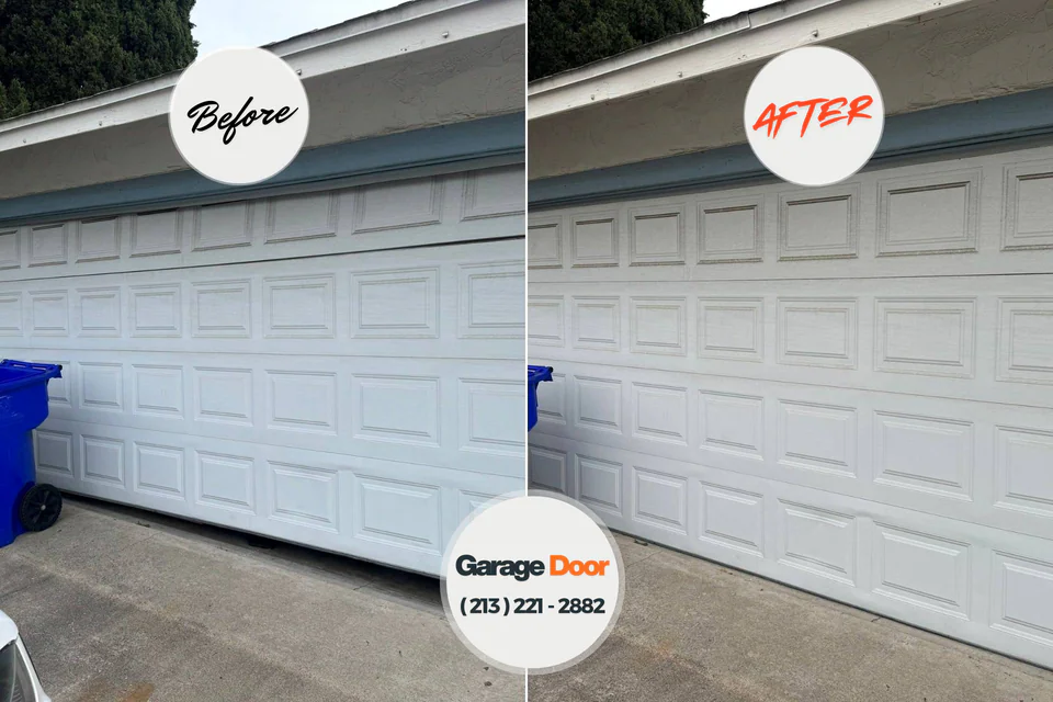 Before and after: garage door repair Nicholson, MS